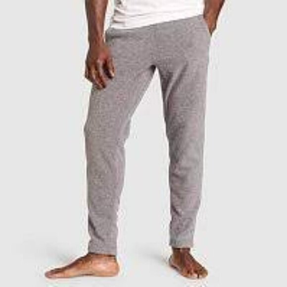 Eddie Bauer Adjustable Drawcord Waist Mr Quest Fleece Pants Heather Gray Large - Picture 1 of 10